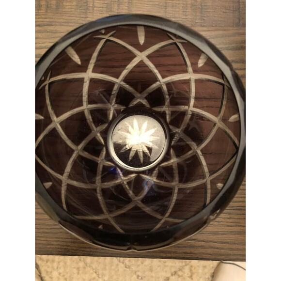 Gorham Crystal- Vintage Lady Anne Rose Bowl 7” Amethyst - Picture 9 of 10